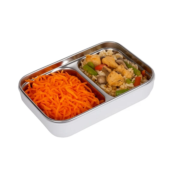 Relaxion İki Katlı, Paslanmaz Çelik, Pembe Lunch Box/Yemek Saklama ve Taşıma Kabı 1200 Ml. (304) ürün görseli 1