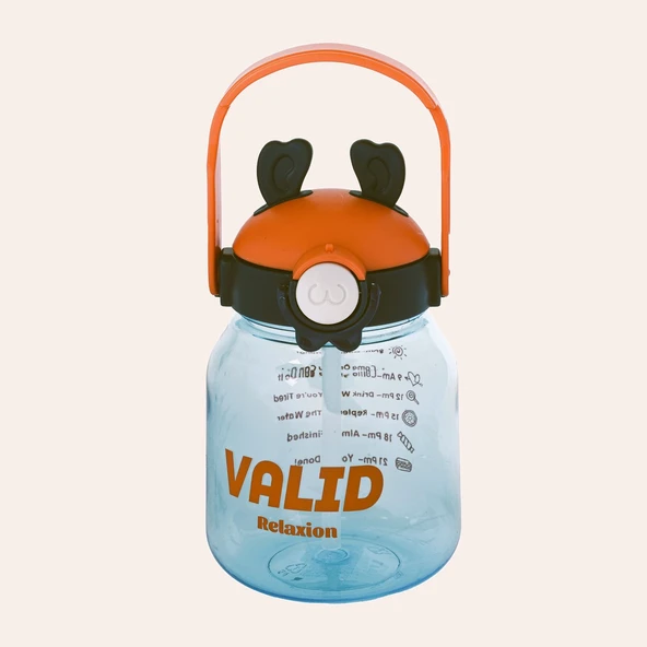 Relaxion Hediyeli, İthal Lüx Kulaklı Yeşil-Turuncu Matara/Suluk 1100 Ml (446) ürün görseli 1