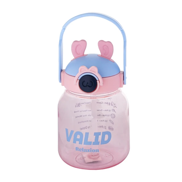 Relaxion Hediyeli, İthal Lüx Kulaklı Pembe Matara/Suluk 1100 Ml (446) ürün görseli 1