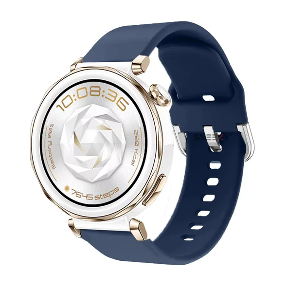 Huawei Watch GT5 Pro 42mm İle Uyumlu Yumuşak PureLux Soft Tokalı Silikon Kordon  Lacivert ürün görseli 1