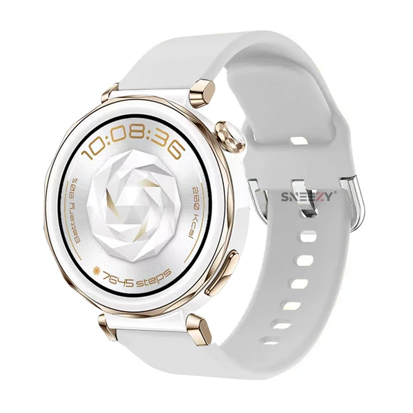 Huawei Watch GT5 Pro 42mm İle Uyumlu Yumuşak PureLux Soft Tokalı Silikon Kordon  Beyaz ürün görseli 1