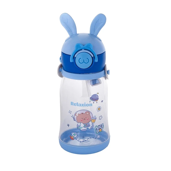 Relaxion, Kulaklı, Boyun Askılıklı, İthal Lüx Mavi Matara/Suluk 600 Ml (444) ürün görseli 1