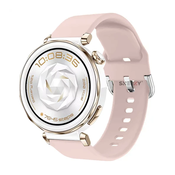 Huawei Watch GT5 Pro 42mm İle Uyumlu Yumuşak PureLux Soft Tokalı Silikon Kordon  Pudra ürün görseli 1