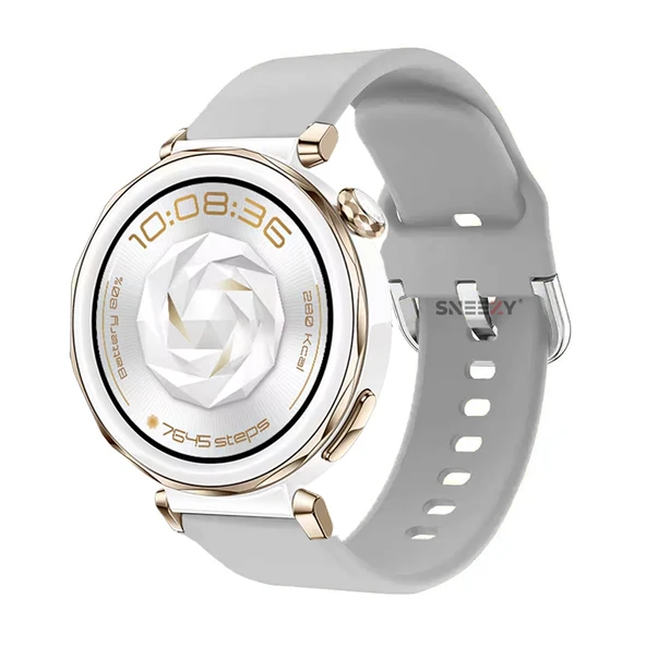 Huawei Watch GT5 Pro 42mm İle Uyumlu Yumuşak PureLux Soft Tokalı Silikon Kordon  Gri ürün görseli 1