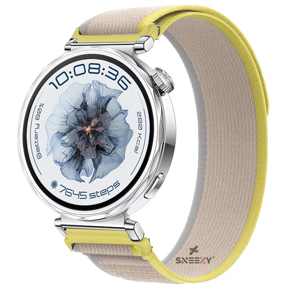 Huawei Watch GT5 41mm Uyumlu Kordon Trail Loop Cırtlı Yumuşak Kumaş Şık Kordon  Sarı ürün görseli 1