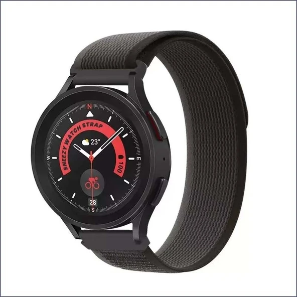 Samsung Galaxy Watch 4 40-42-44-46mm Uyumlu 20mm Wander Trail Loop Kordon  Siyah ürün görseli 1