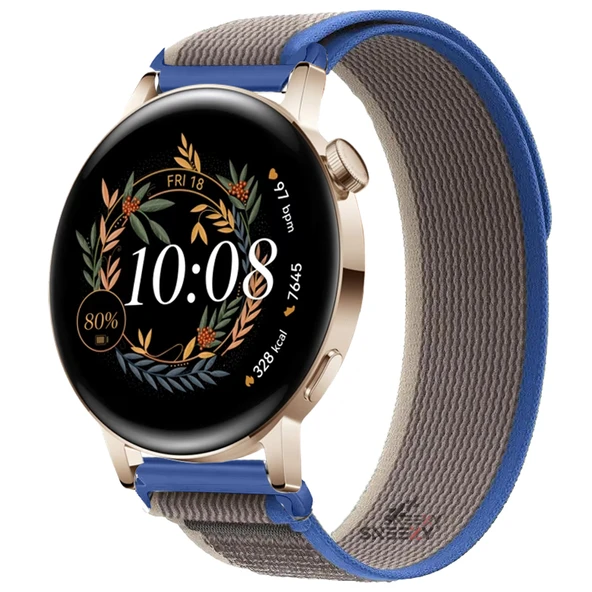 Huawei Watch GT3 42mm Uyumlu 20mm Wander Trail Loop Kordon  Mavi ürün görseli 1