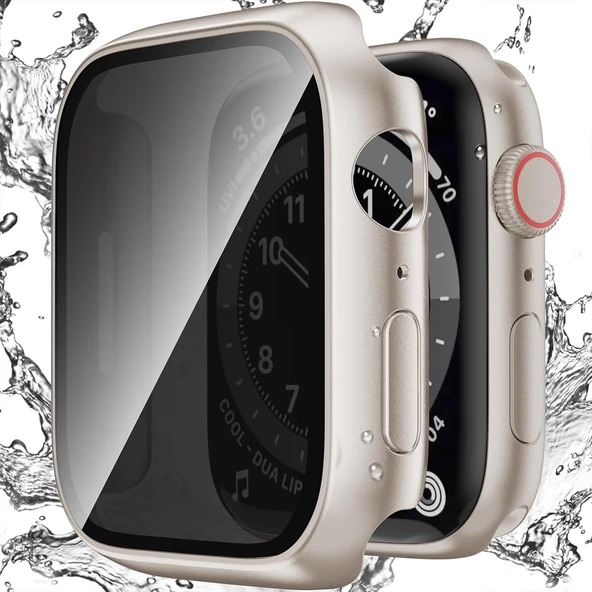 Apple Watch 2 3 4 5 6 44mm Uyumlu Hayalet PC Sert Kasa Ekran Koruycu 360 Güvenli Koruma  Starlight ürün görseli 1