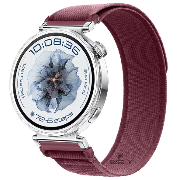 Huawei Watch GT5 41mm Uyumlu Kordon Trail Loop Cırtlı Yumuşak Kumaş Şık Kordon  Kırmızı ürün görseli 1