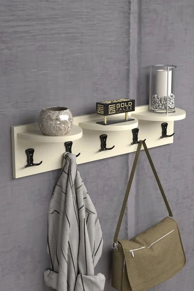 Askılık Duvar Elbise Askılığı Portmanto Krem 80 Cm ürün görseli 1