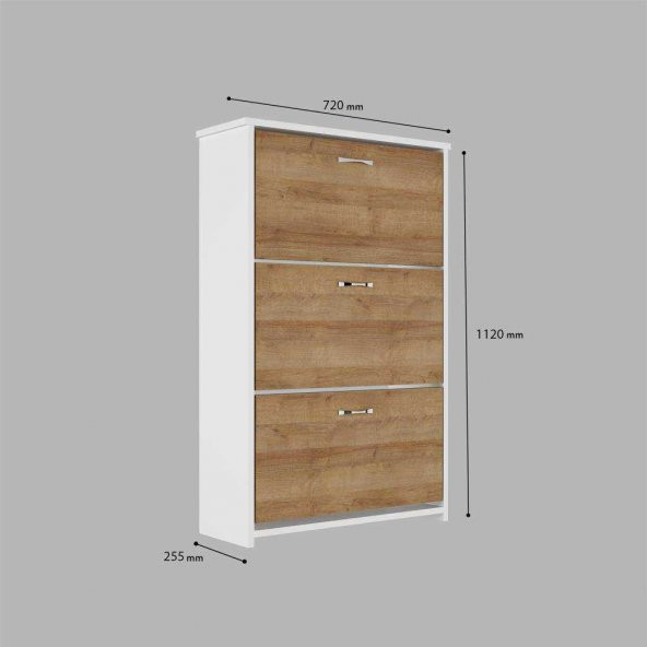 NESLİ 3 Katlı Düşer Kapak Ayakkabılık - Resim 3
