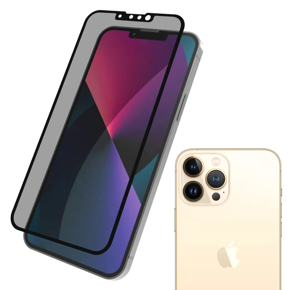 iPhone 13 Pro Max Hayalet Privacy Gizli Seramik Nano Ekran Koruyucu Siyah ürün görseli 1