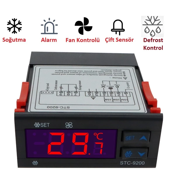 YATE10 STC-9200 DC12-72V 10A FRİGO SOĞUTMA TERMOSTAT ürün görseli 1