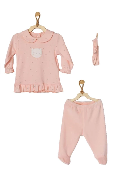 Andywawa Sweet Home Kız Bebek Alt Üst Pembe Takım AC22124 ürün görseli 1