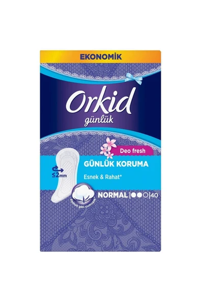 ORKİD Günlük Ped Normal Eko 40 Lı Parfümlü Mor Paket ürün görseli 1