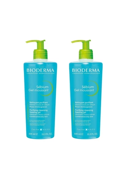 BİODERMA Sebium Foaming Gel - Karma&Yağlı Ciltler İçin Temizleyici Jel 500 ml x2 8699956510460 ürün görseli 1