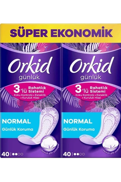 ORKİD Günlük Ped Normal Paket Süper Ekonomik 80'li ürün görseli 1