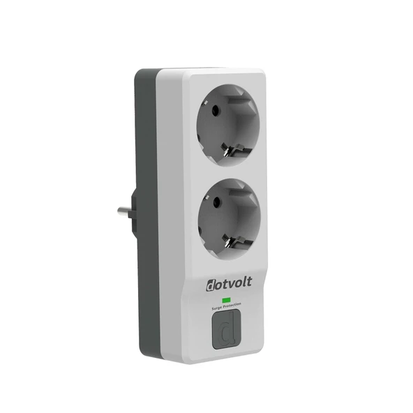 Dotvolt İkili Akım Korumalı Priz Beyaz Anahtarlı Surge Hunter 1050 Joule ürün görseli 1