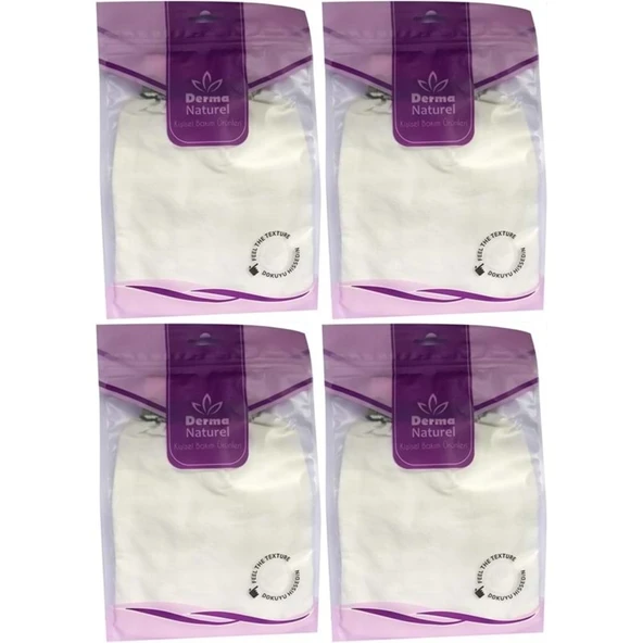 Derma Naturel Krep Lastikli Kese MS-20 (4 Lü Set) ürün görseli 1