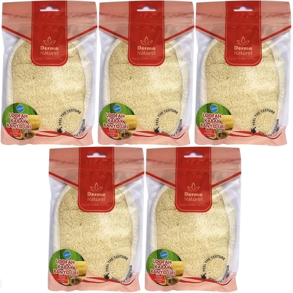 Derma Naturel Loofah Kabak Banyo ve Yüz Lifi (15*24CM) MS-10 (5 Li Set) ürün görseli 1