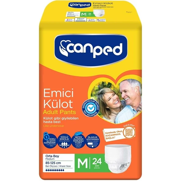 Canped Emici Külot Yetişkin Bezi M - Orta - Medium 24 Adet Fırsat Pk ürün görseli 1