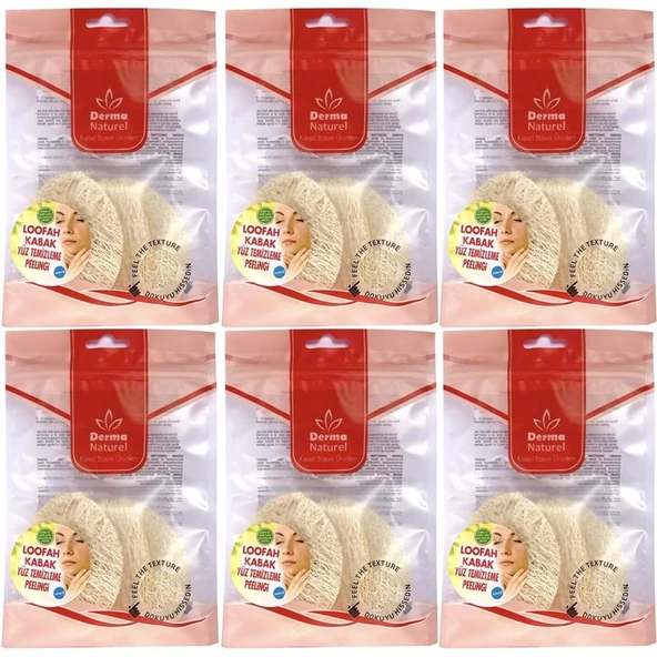 Derma Naturel Loofah Yüz Temizleme (Sivilce ve Siyah Noklar için) Peeling MS-06 (6 Lı Set) ürün görseli 1