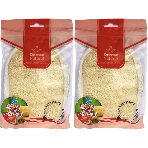 Derma Naturel Loofah Kabak Banyo ve Yüz Lifi (15*24CM) MS-10 (2 Li Set) ürün görseli 1