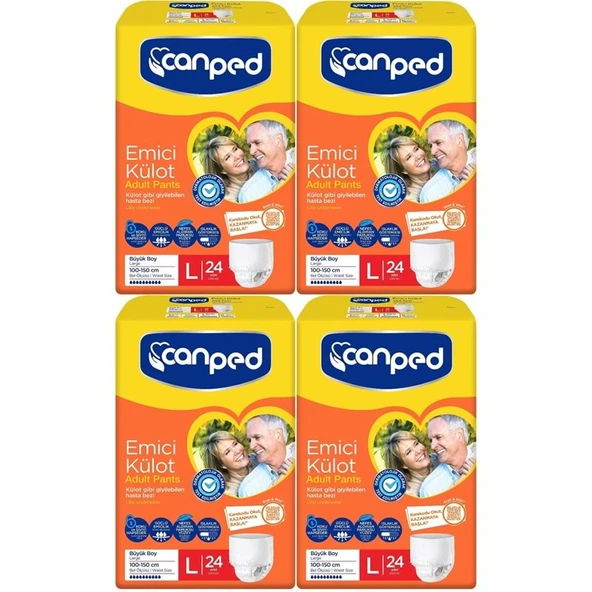 Canped Emici Külot Yetişkin Bezi L - Büyük - Large 96 Adet (4PK*24) ürün görseli 1
