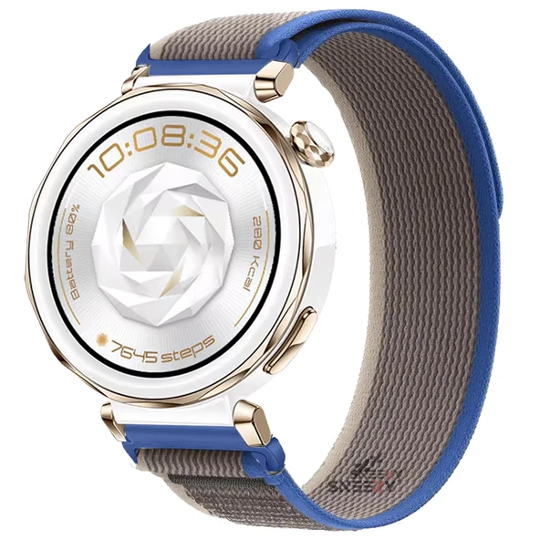 Huawei Watch GT5 Pro 42mm Uyumlu Kordon Trail Loop Cırtlı Yumuşak Kumaş Şık Kordon  Mavi ürün görseli 1