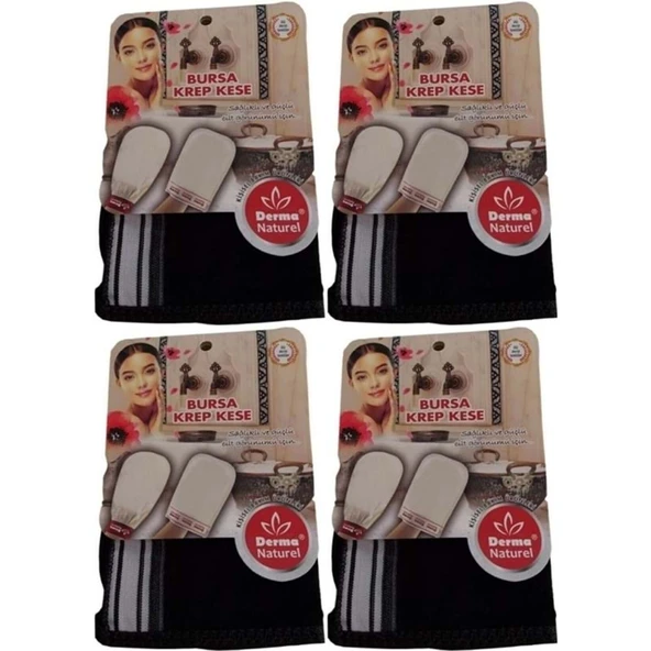 Derma Naturel Krep Kese - Siyah MS-28 (4 Lü Set) ürün görseli 1