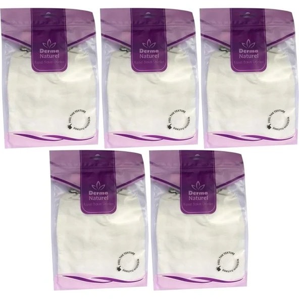 Derma Naturel Krep Lastikli Kese MS-20 (5 Li Set) ürün görseli 1