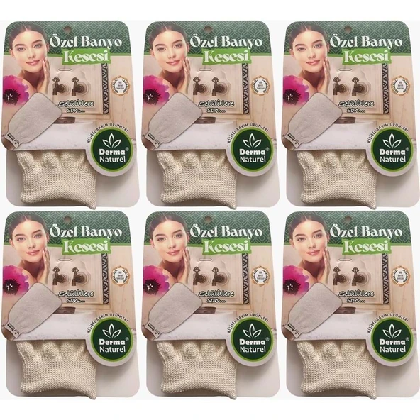 Derma Naturel Özel Banyo Kesesi MS-07 (6 Lı Set) ürün görseli 1