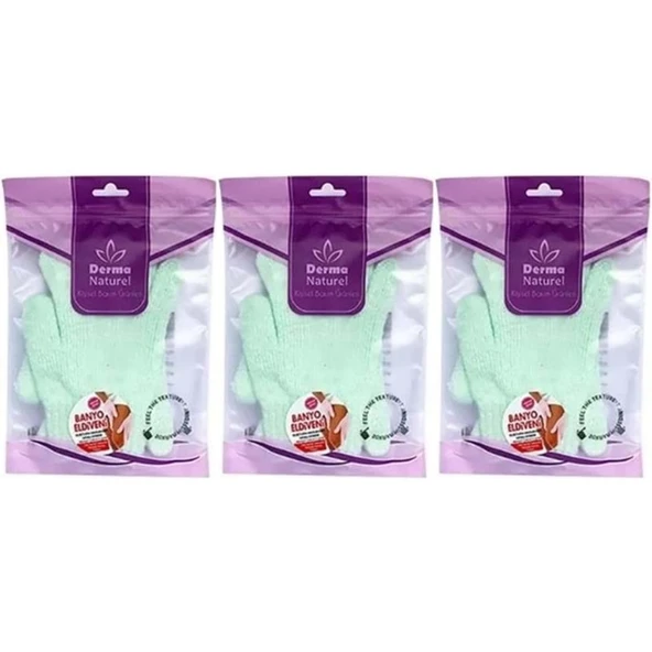 Derma Naturel Parmaklı Banyo Eldiveni MS-23 (3 Lü Set) ürün görseli 1