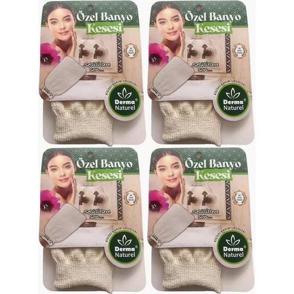 Derma Naturel Özel Banyo Kesesi MS-07 (4 Lü Set) ürün görseli 1