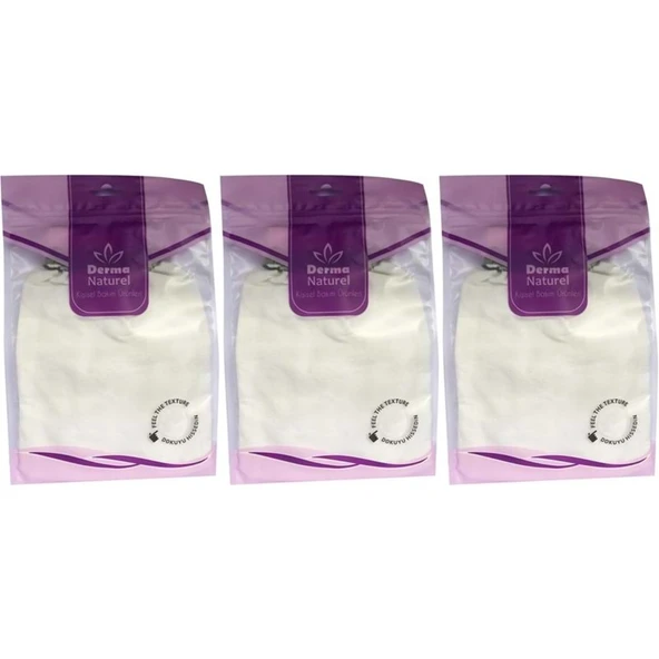 Derma Naturel Krep Lastikli Kese MS-20 (3 Lü Set) ürün görseli 1