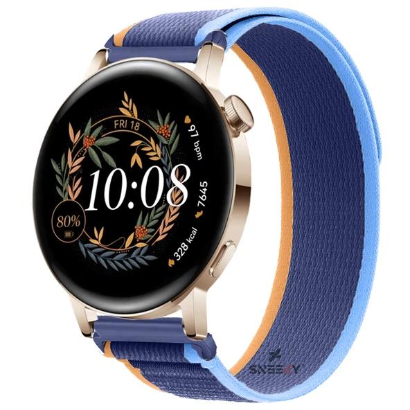 Huawei Watch GT3 42mm Uyumlu 20mm Wander Trail Loop Kordon  Mavi Koyu ürün görseli 1