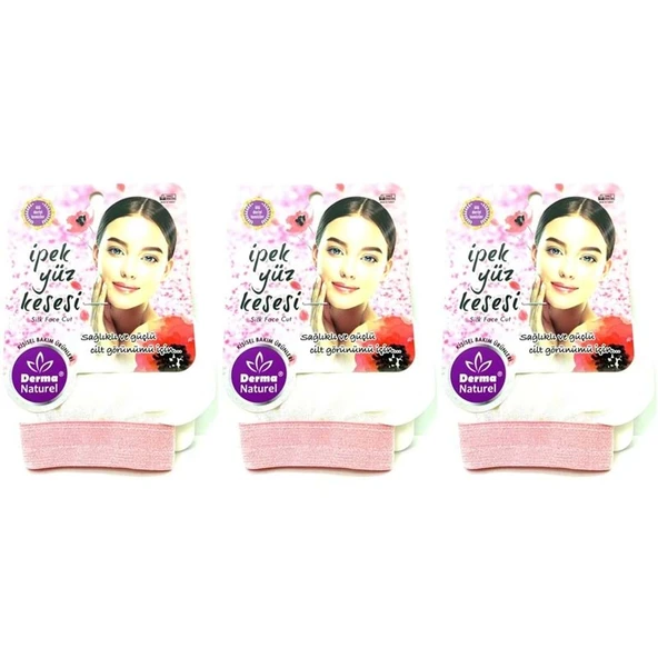 Derma Naturel İpek Yüz Kesesi MS-31 (3 Lü Set) ürün görseli 1