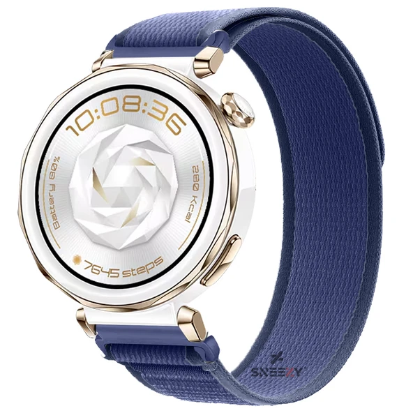 Huawei Watch GT5 Pro 42mm Uyumlu Kordon Trail Loop Cırtlı Yumuşak Kumaş Şık Kordon  Lacivert ürün görseli 1