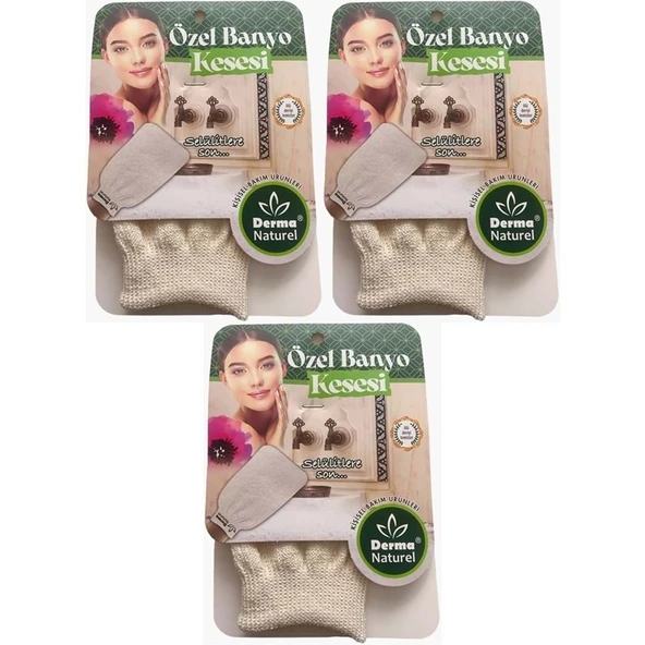 Derma Naturel Özel Banyo Kesesi MS-07 (3 Lü Set) ürün görseli 1