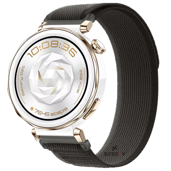 Huawei Watch GT5 Pro 42mm Uyumlu Kordon Trail Loop Cırtlı Yumuşak Kumaş Şık Kordon  Siyah ürün görseli 1