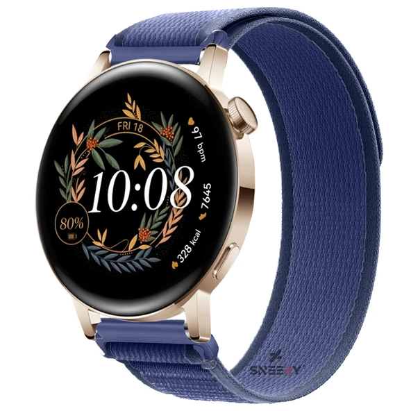 Huawei Watch GT3 42mm Uyumlu 20mm Wander Trail Loop Kordon  Lacivert ürün görseli 1