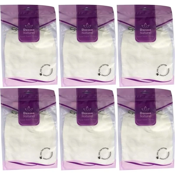 Derma Naturel Krep Lastikli Kese MS-20 (6 Lı Set) ürün görseli 1