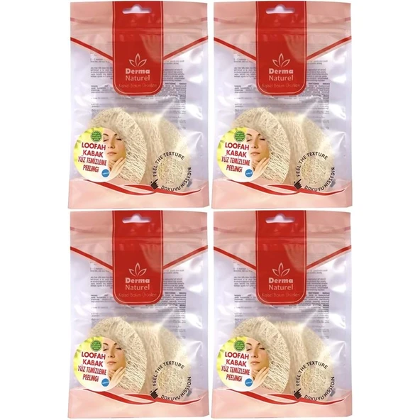 Derma Naturel Loofah Yüz Temizleme (Sivilce ve Siyah Noklar için) Peeling MS-06 (4 Lü Set) ürün görseli 1