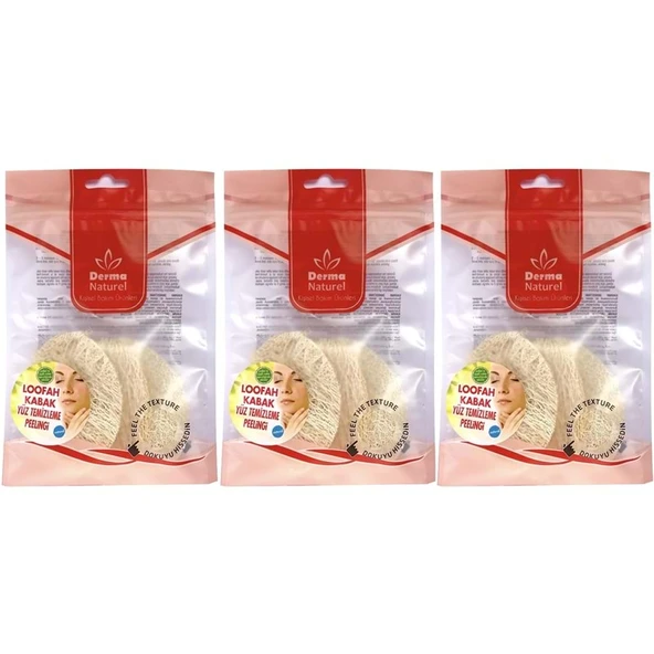 Derma Naturel Loofah Yüz Temizleme (Sivilce ve Siyah Noklar için) Peeling MS-06 (3 Lü Set) ürün görseli 1