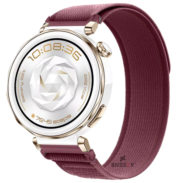 Huawei Watch GT5 Pro 42mm Uyumlu Kordon Trail Loop Cırtlı Yumuşak Kumaş Şık Kordon  Kırmızı ürün görseli 1