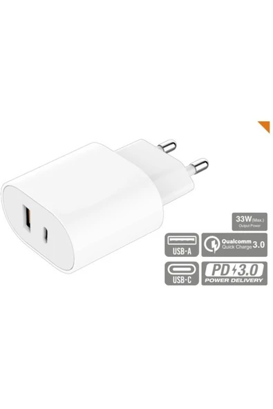 SPRANGE 33W Çok Çıkışlı Hızlı Şarj Adaptörü Type-C & Usb-A ürün görseli 1