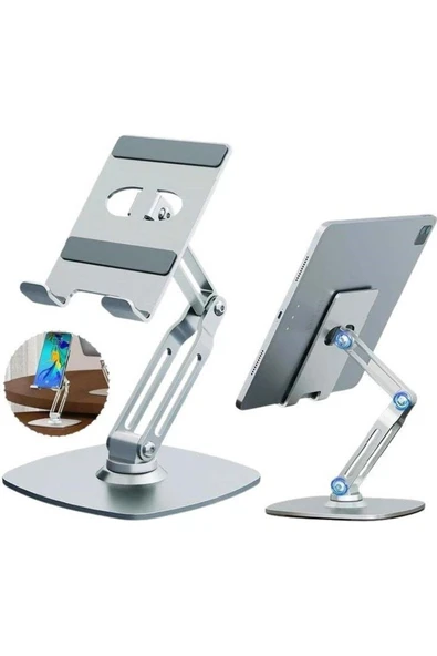Concord Tablet Standı 360 Derece Dönebilen Tablet Stand Katlanabilirmetaltablet Tutucu Stand ürün görseli 1