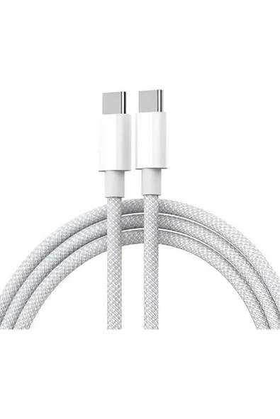 H11 Gökkuşağı Apple iPhone Uyumlu Type C Den Type C Ye 1m Örgü Data Şarj Kablosu MQKJ3ZM/A ürün görseli 1