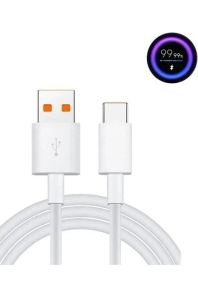 Gökkuşağı Xiaomi Mi Uyumlu Turbo Hızlı 6A Type-C Şarj Kablosu - Turuncu ürün görseli 1