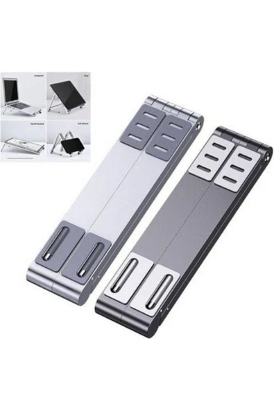 H11 Gökkuşağı BLT21 MacBook Air Uyumlu Alüminyum Katlanabilir Laptop Standı ürün görseli 1